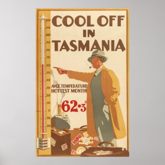 Tasmania Vintage Travel Poster (Voorkant)