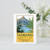 Tasmania Vintage Travel Poster teruggezet Briefkaart (Staand voorkant)