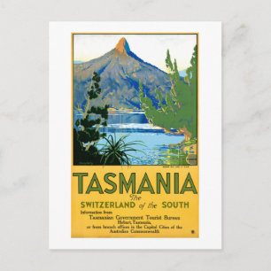 Tasmania Vintage Travel Poster teruggezet Briefkaart