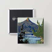 Tasmania ~ Zwitserland van het Zuiden Vierkante Button 5,1 Cm (Voorkant /achterkant)