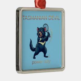 Tasmaniaanse Duivel Tennisser Design - Krachtige R Metalen Ornament