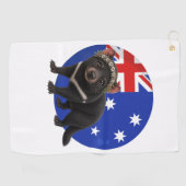 Tasmanian Devil geïnspireerde golfcollectie Golfhanddoek (Horizontaal)