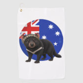 Tasmanian Devil geïnspireerde golfcollectie Golfhanddoek (Voorkant)