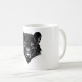 Tasmanian Devil Head Zwart-wit T-shirt Koffiemok (Voorkant rechts)