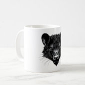 Tasmanian Devil Head Zwart-wit T-shirt Koffiemok (Voorkant links)