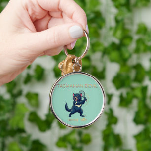 Tasmanian Devil Tennisser Ontwerp - Krachtige Rall Sleutelhanger