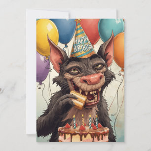 Tasmanian Devil Verjaardag Grappig Cadeau Ontwerp Kaart