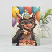 Tasmanian Devil Verjaardag Grappig Cadeau Ontwerp Kaart (Staand voorkant)