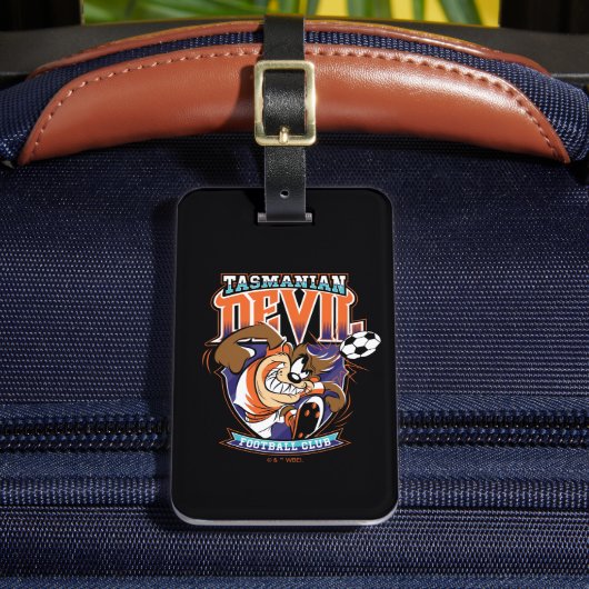 Tasmanian Devil Voetbalclub Logo Bagagelabel (Voorkant Insitu 2)