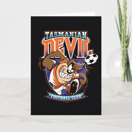 Tasmanian Devil Voetbalclub Logo Kaart (Voorkant)