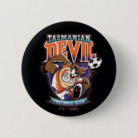 Tasmanian Devil Voetbalclub Logo Ronde Button 5,7 Cm (Voorkant)