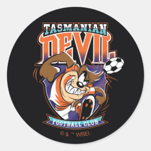 Tasmanian Devil Voetbalclub Logo Ronde Sticker