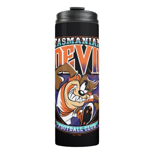 Tasmanian Devil Voetbalclub Logo Thermosbeker (Voorkant)