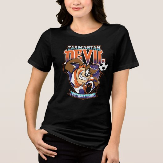 Tasmanian Devil Voetbalclub Logo Tri-Blend Shirt (Voorkant)