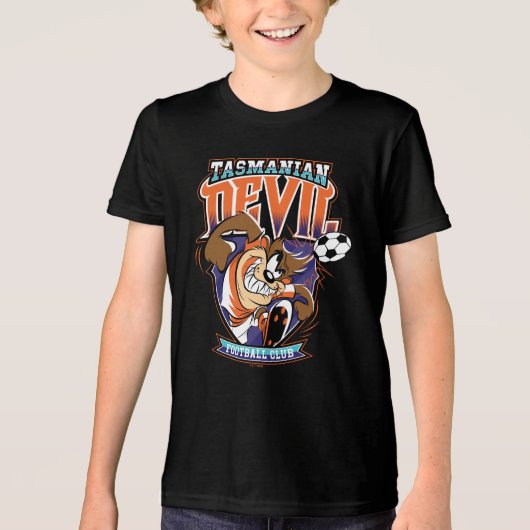 Tasmanian Devil Voetbalclub Logo Tri-Blend Shirt (Voorkant)