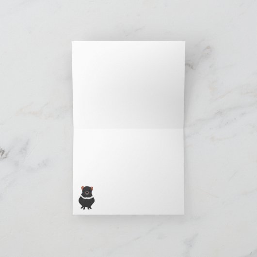 Tasmanian Devil Wenskaart Kaart (Binnen)