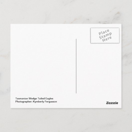 Tasmanian wedge tailed eagles briefkaart (Achterkant)
