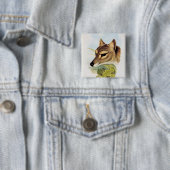 Tasmanian Wolf of Tiger Vierkante Button 5,1 Cm (In situ)