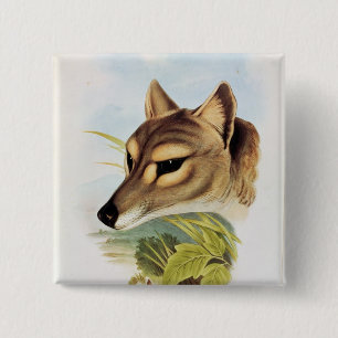 Tasmanian Wolf of Tiger Vierkante Button 5,1 Cm