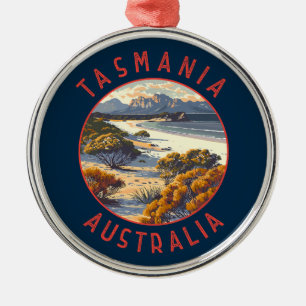 Tasmanië Australië Retro Noodlijdende Cirkel Metalen Ornament