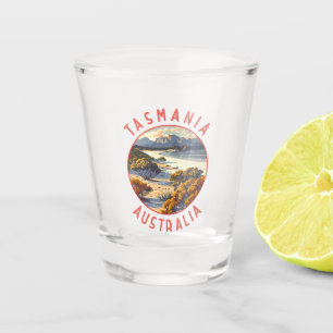 Tasmanië Australië Retro Noodlijdende Cirkel Shot Glas