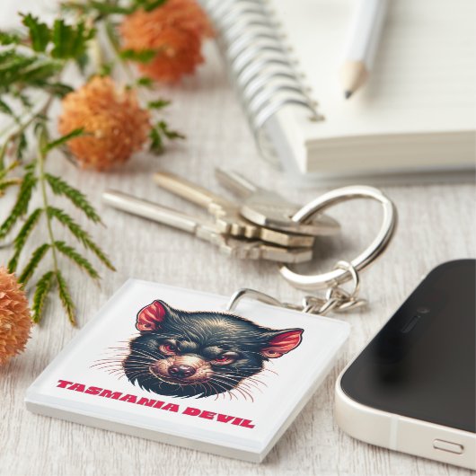 Tasmanië Devil Australia Sleutelhanger (Voorkant Rechts)