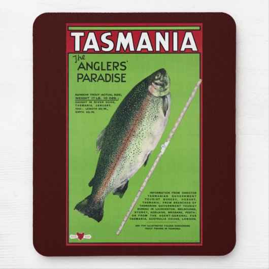 Tasmanie ~ Het paradijs van Angler Muismat (Voorkant)