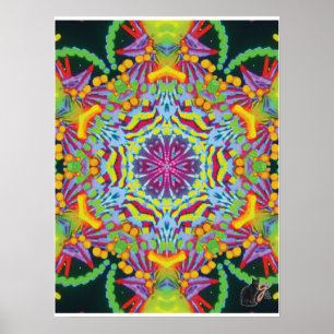 Tasmanië Kinestische Collage Kaleidoscoop Poster