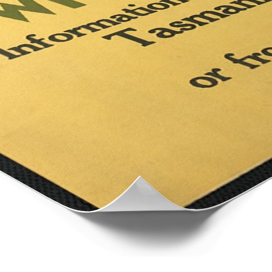 Tasmanie Poster (Hoek)