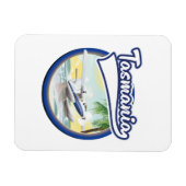 Tasmanië reizen logo magneet (Horizontaal)