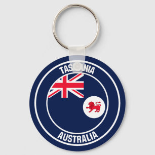 Tasmanië Rond Embleem Sleutelhanger