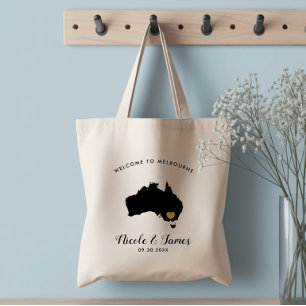 Tasmanië Trouw Welkomsttas, Zwart & Goud Tote Bag