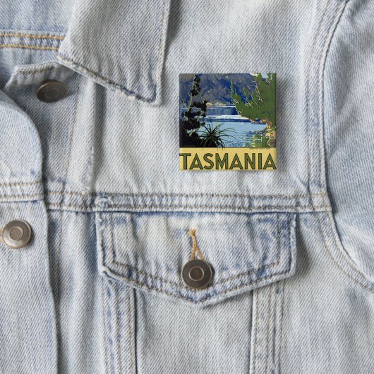 Tasmanie Vierkante Button 5,1 Cm (In situ)