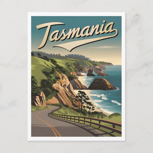 Tasmanië-Vintage Briefkaart (Voorkant)