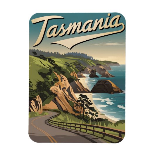 Tasmanië-Vintage Magneet (Verticaal)