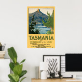 Tasmanië Vintage Reisposter Print (Thuiskantoor)