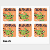 Tasmanië vintage reisposter. vierkante sticker (Vel)
