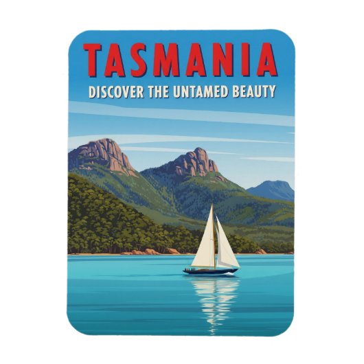 Tasmanië Zeilboot Australië Reizen Magneet (Verticaal)