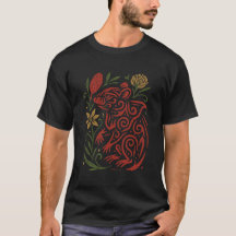Tasmanische Duivel in Tribal-stijl met Inheemse Fl