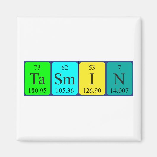 Tasmin periodieke lijstnaam magnet (Voorkant)