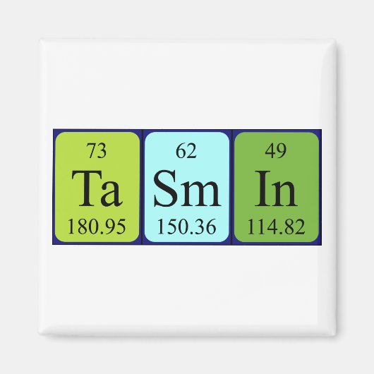 Tasmin periodieke lijstnaam magnet (Voorkant)