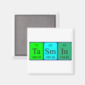 Tasmin periodieke lijstnaam magnet (Voorkant / Achterkant)