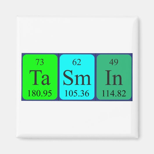 Tasmin periodieke lijstnaam magnet (Voorkant)