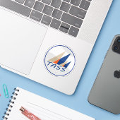 TASS Logo op maat gesneden vinyl sticker (Laptop met iPhone)
