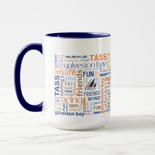 TASS Sailing Words Coffee Mug Mok (Links)
