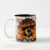 Tasse 2 3D Halloween Dog al Halloween Tweekleurige Koffiemok (Links)