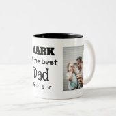Tasse 2 Best Dad ever Foto customizable Tweekleurige Koffiemok (Voorkant rechts)