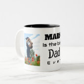 Tasse 2 Best Dad ever Foto customizable Tweekleurige Koffiemok (Voorkant links)