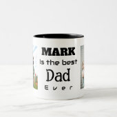 Tasse 2 Best Dad ever Foto customizable Tweekleurige Koffiemok (Center)