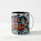 Tasse 2 Best dad-kleuren Tweekleurige Koffiemok (Voorkant rechts)